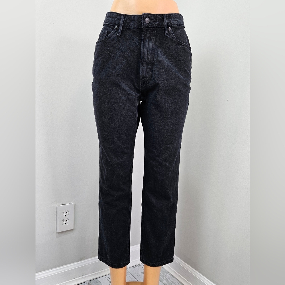 Everlane Womens The Curvy‎ Cheeky Jean 27 Crop Organic Cotton Black Wash Relaxed